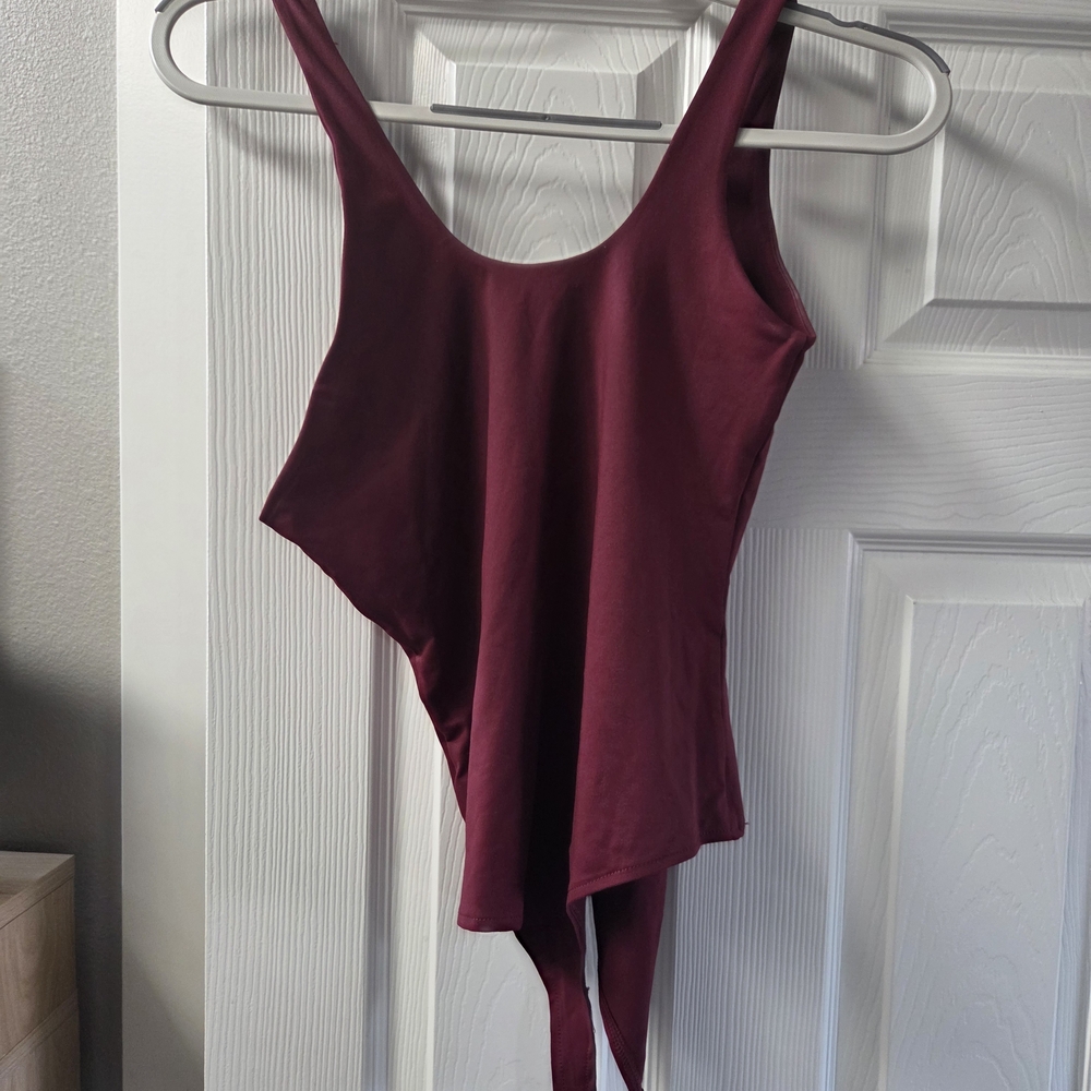 ReoRia Wine Asymmetrical Bodysuit